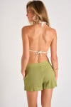 Pantaloncini da spiaggia in lurex verde ASKA GOLDENRIB - 2