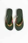 CALISUN SEASIDE Khaki flip-flops with colored beads