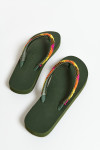 CALISUN SEASIDE Khaki flip-flops with colored beads