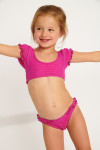 Bañador de 2 piezas fruncido fucsia para niña BUNNY GROOVE