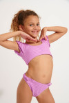 Bañador de 2 piezas fruncido rosa para niña BUNNY GROOVE