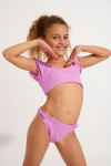 Bañador de 2 piezas fruncido rosa para niña BUNNY GROOVE
