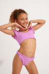 Bañador de 2 piezas fruncido rosa para niña BUNNY GROOVE