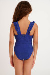 Girls' TUNES GROOVE blue shirred swimsuit