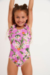 Bañador de una pieza rosa con flores para bebé TUNES KELEPOA