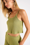 Top con spalline verde RAMA GOLDENRIB - 1