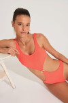 ROLLING SCRUNCHYMIX coral one-piece swimsuit