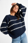 AFTON NIRKO navy blue jacquard jumper - 2