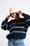 AFTON NIRKO navy blue jacquard jumper - 5