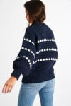 AFTON NIRKO navy blue jacquard jumper - 3