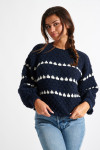 AFTON NIRKO navy blue jacquard jumper - 7