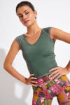 WELLNESS SENSE khaki sports top - 2