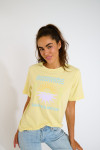 T-shirt gialla color paglia con stampa ALHOAS SALTEE - 3