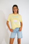 T-shirt gialla color paglia con stampa ALHOAS SALTEE - 4