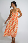 Vestido de playa fluido naranja CAPUCINE SARONG