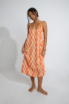 Vestido de playa fluido naranja CAPUCINE SARONG