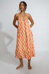 Vestido de playa fluido naranja CAPUCINE SARONG