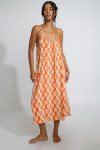 Vestido de playa fluido naranja CAPUCINE SARONG