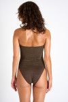 JULIET LIGHTGLITTER chocolate brown one-piece bustier swimsuit - 2