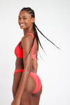 JUSTIN & NAIDA POPCORN pink scrunchy bikini