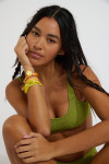 Costume da bagno due pezzi verde mandorla arricciato JUSTIN & NAIDA POPCORN - 8