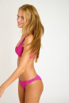 JUSTIN & NAIDA POPCORN fuchsia scrunchy two-piece swimsuit