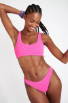 JUSTIN & NAIDA POPCORN candy pink scrunchy bikini