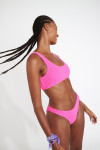 JUSTIN & NAIDA POPCORN candy pink scrunchy bikini