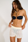 KAILEY BEACHSOUL openwork ecru beach shorts