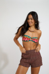 KAILEY BEACHSOUL openwork brown beach shorts