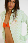 KNIGHT VARKALA women's green striped shirt - 1