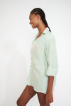 KNIGHT VARKALA women's green striped shirt - 6