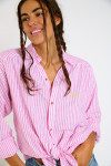 Camicia donna a righe rosa KNIGHT VARKALA - 3