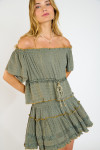 Top kaki con volant MERMAID SEALOVE - 1