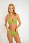 MIKO & BIA POPCORN almond green scrunchy two-piece swimsuit