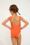 M BALOO POPCORN orange one-piece swimsuit for girls