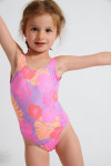 M BALOO TROPICALIA lilac flower printed 1 piece swimsuit for girl