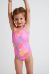 M BALOO TROPICALIA lilac flower printed 1 piece swimsuit for girl