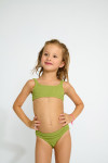 M CARTOON POPCORN almond green two-piece swimsuit for girls - 3