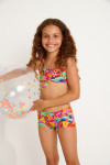 Traje de baño de dos piezas estampado rojo para niña M PIKATI KAILEIA