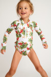 Maillot de bain 1 pièce imprimé blanc M SPLASHY KAELUA