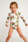 Maillot de bain 1 pièce imprimé blanc M SPLASHY KAELUA