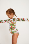 Maillot de bain 1 pièce imprimé blanc M SPLASHY KAELUA