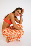 OKEAH SARONG orange fluid trousers