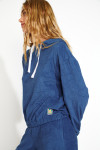 ONEKA SEASPONGE blue sponge material cropped hooded sweatshirt - 5