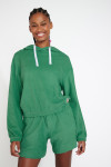 ONEKA SEASPONGE green sponge material cropped hooded sweatshirt - 5