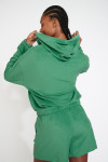 ONEKA SEASPONGE green sponge material cropped hooded sweatshirt - 2