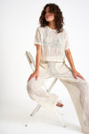 PAIGES BEACHSOUL off-white openwork t-shirt - 6