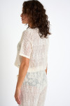 PAIGES BEACHSOUL off-white openwork t-shirt - 7