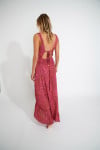 Robe longue rose à imprimé TARA MASSIMIAVOIL